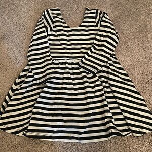 2T black and white striped dress
